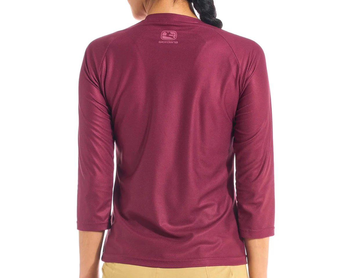Giordana Women's MTB 3/4 Sleeve Jersey (Solid Sangria) (L)
